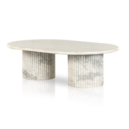 Oranda Coffee Table in Polished White by FOUR HANDS