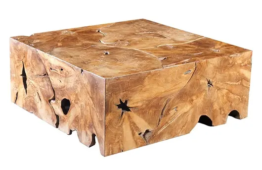 Teak Block Coffee Table, Square by PHILLIPS COLLECTION