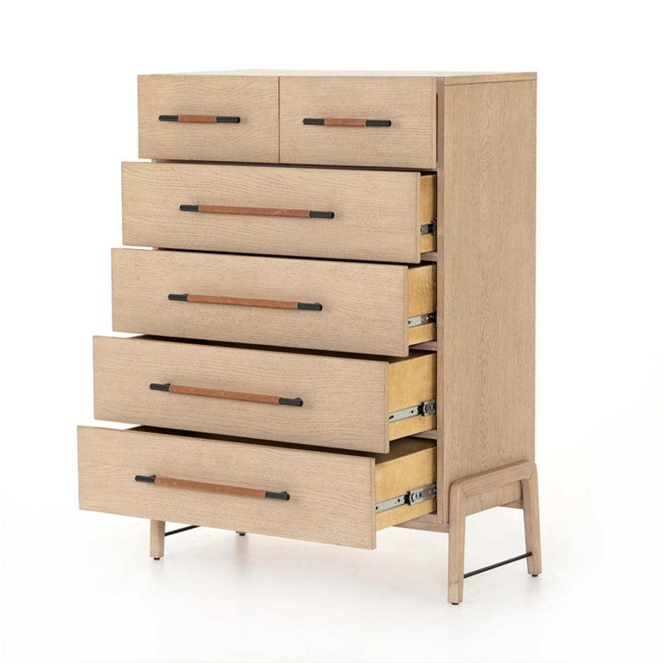 Rosedale 6 Drawer Tall Dresser In Yucca Oak by FOUR HANDS