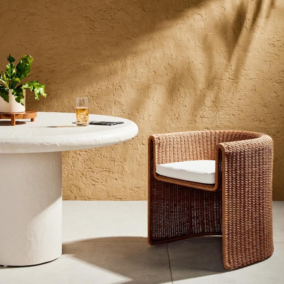 Tucson Outdoor Dining Armchair In Natural by FOUR HANDS