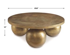 Triplet Antique Brass Coffee Table by Uttermost