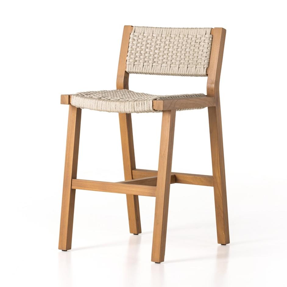 Delano Outdoor Counter Stool In Natural by FOUR HANDS