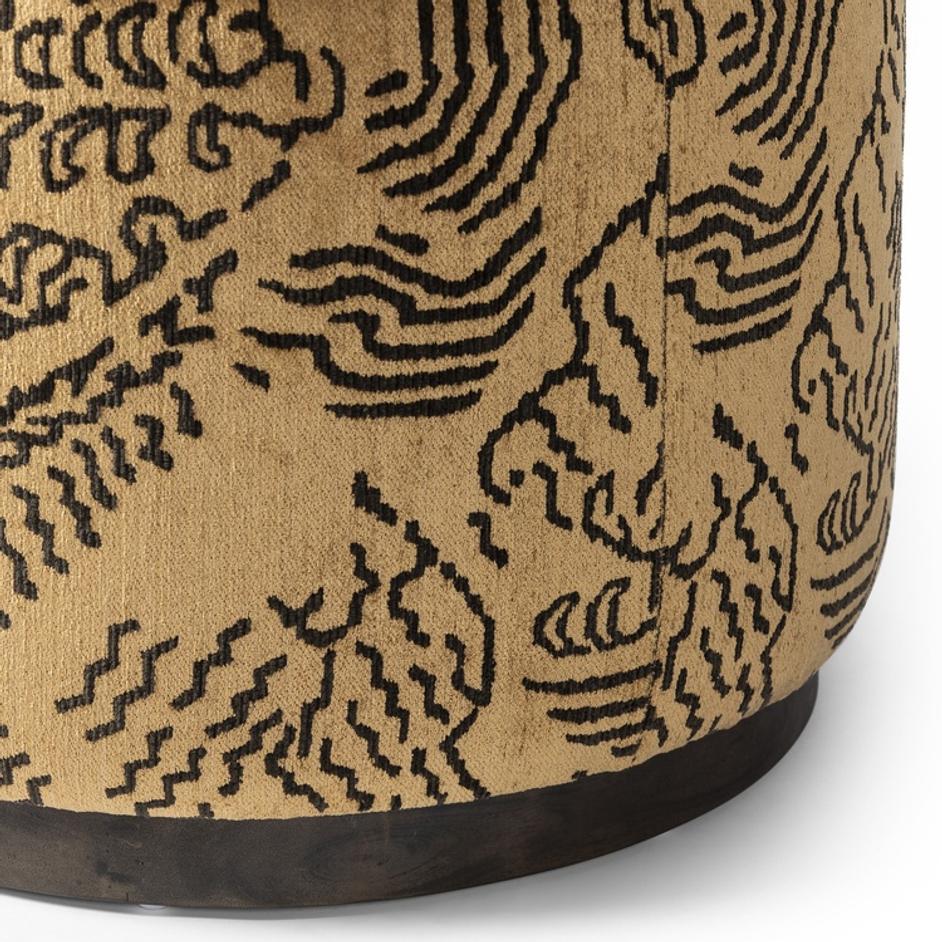 Sinclair Round Ottoman - Balkan Ochre by Four Hands