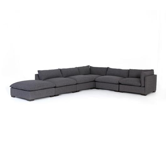 WESTWOOD 5-PIECE SECTIONAL W/ OTTOMAN- BENNETT CHARCOAL by FOUR HANDS