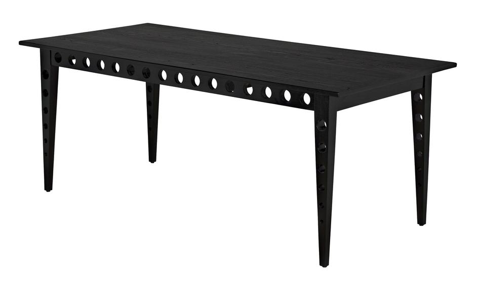 Pericles Sungkai/Mindi and Veneer Table/Desk in Charcoal Black by Noir Furniture