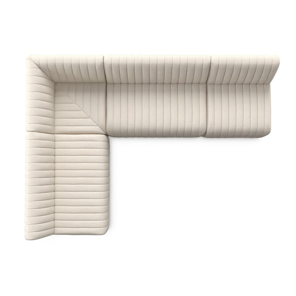 Augustine Dining Banquette, L-Shape - Capri Oatmeal by Four Hands