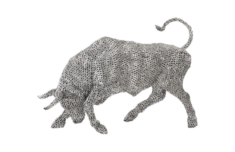Bull Pipe Sculpture, Stainless Steel by PHILLIPS COLLECTION