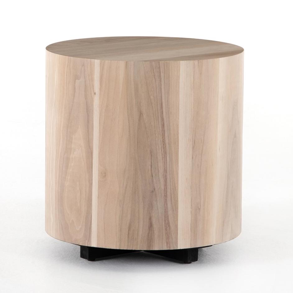 Hudson Round End Table-Ashen Walnut by FOUR HANDS