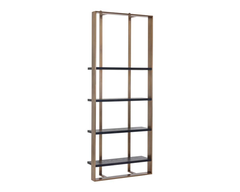 DALTON BOOKCASE - ANTIQUE BRASS - BLACK by Sunpan
