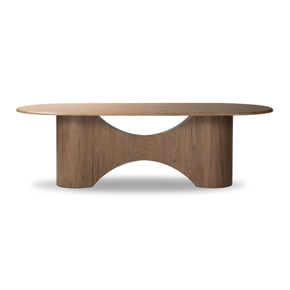 Olexey Oval Dining Table in Rubbed Light by FOUR HANDS
