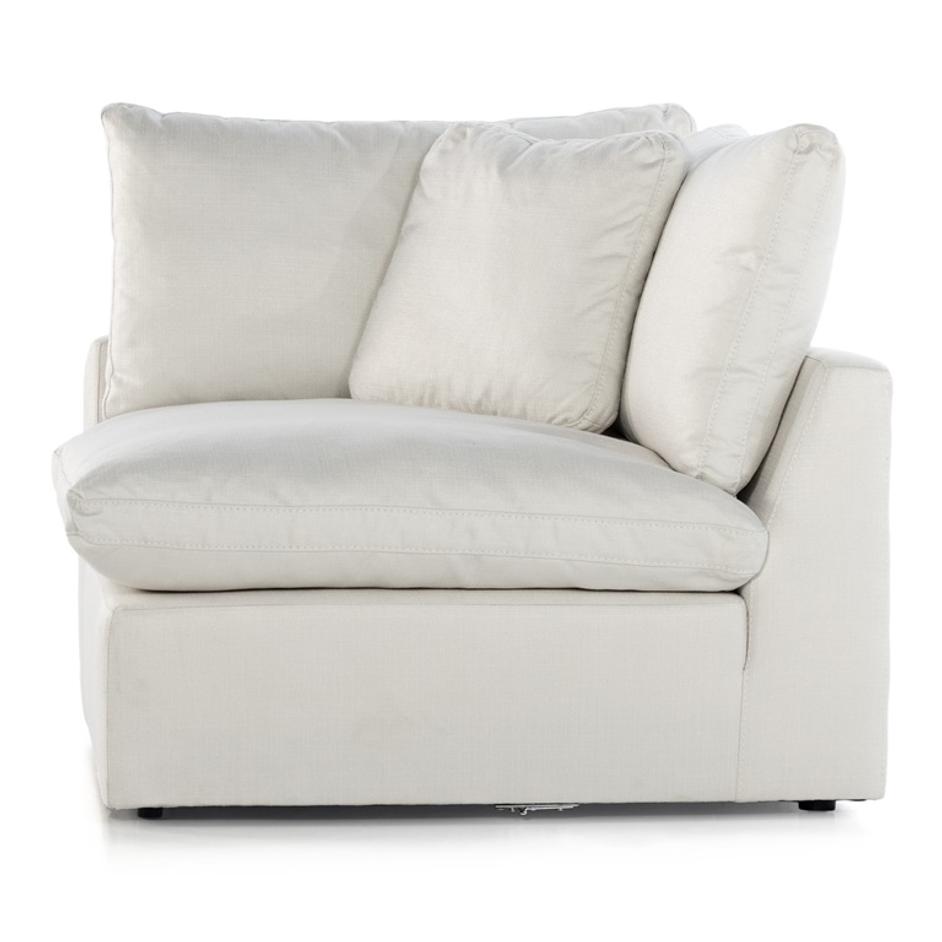 Stevie One Arm/Corner Pc In Anders Ivory by FOUR HANDS