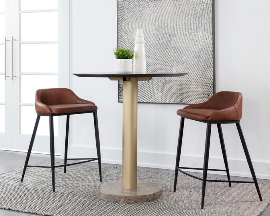 ASTRA COUNTER STOOL - BLACK - CINNAMON BROWN by Sunpan