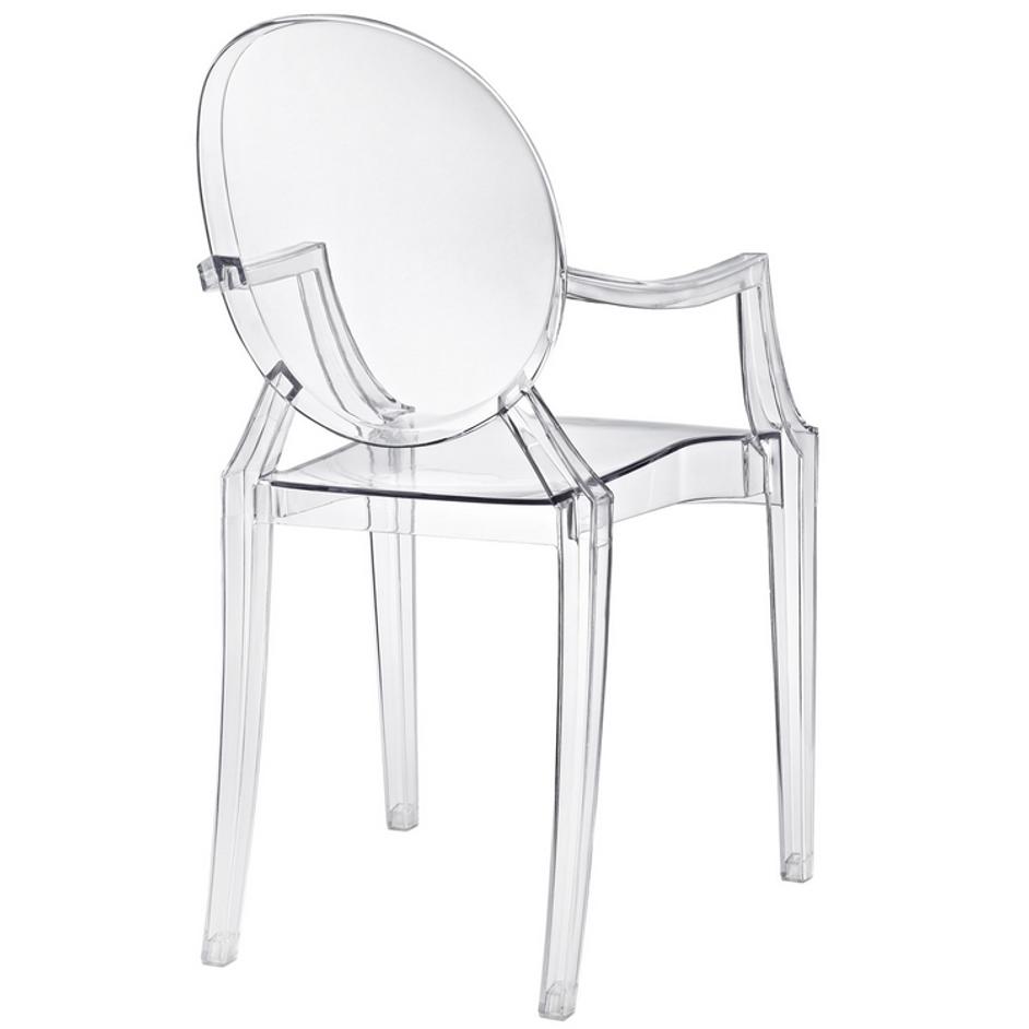 Marie Dining Armchair In Clear by Modway Furniture