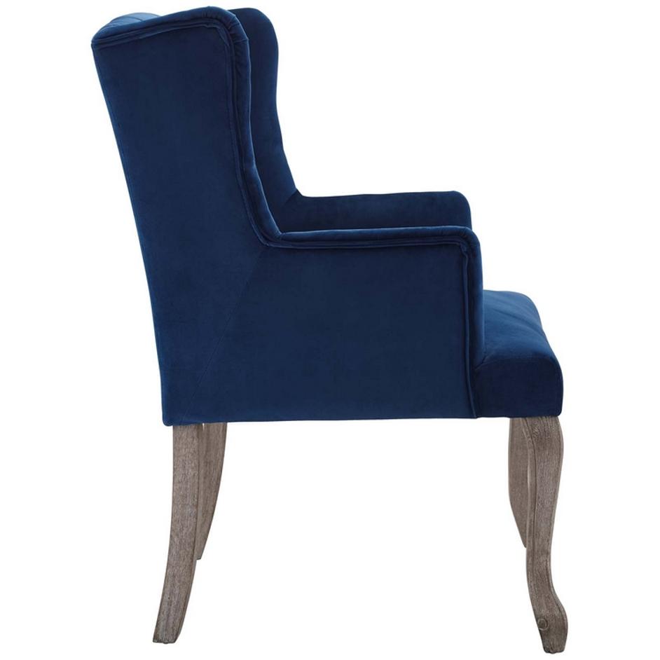 Combest French Vintage Dining Performance Velvet Armchair In Navy by Modway Furniture
