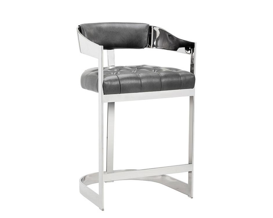 Beaumont Counter Stool - Stainless Steel - Cantina Magnetite by Sunpan