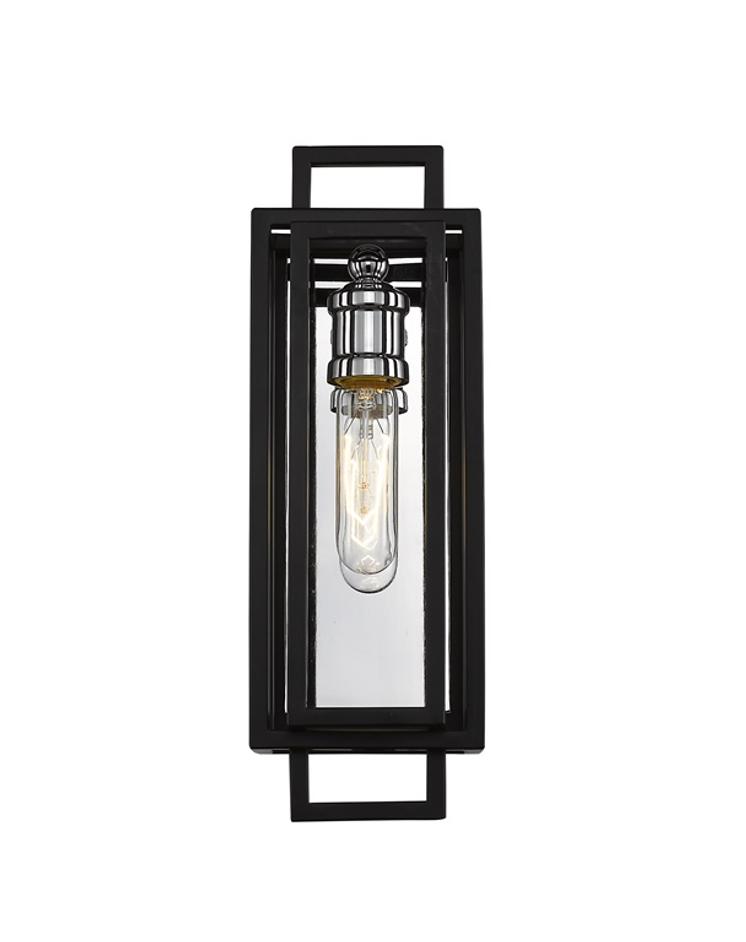 Titania 1 Light Wall Sconce in Black + Chrome Finish by Z-Lite