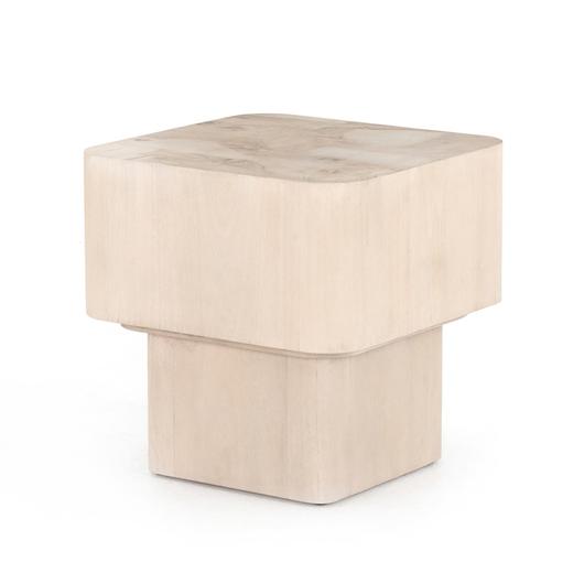 Blanco End Table In Bleached Burl by FOUR HANDS