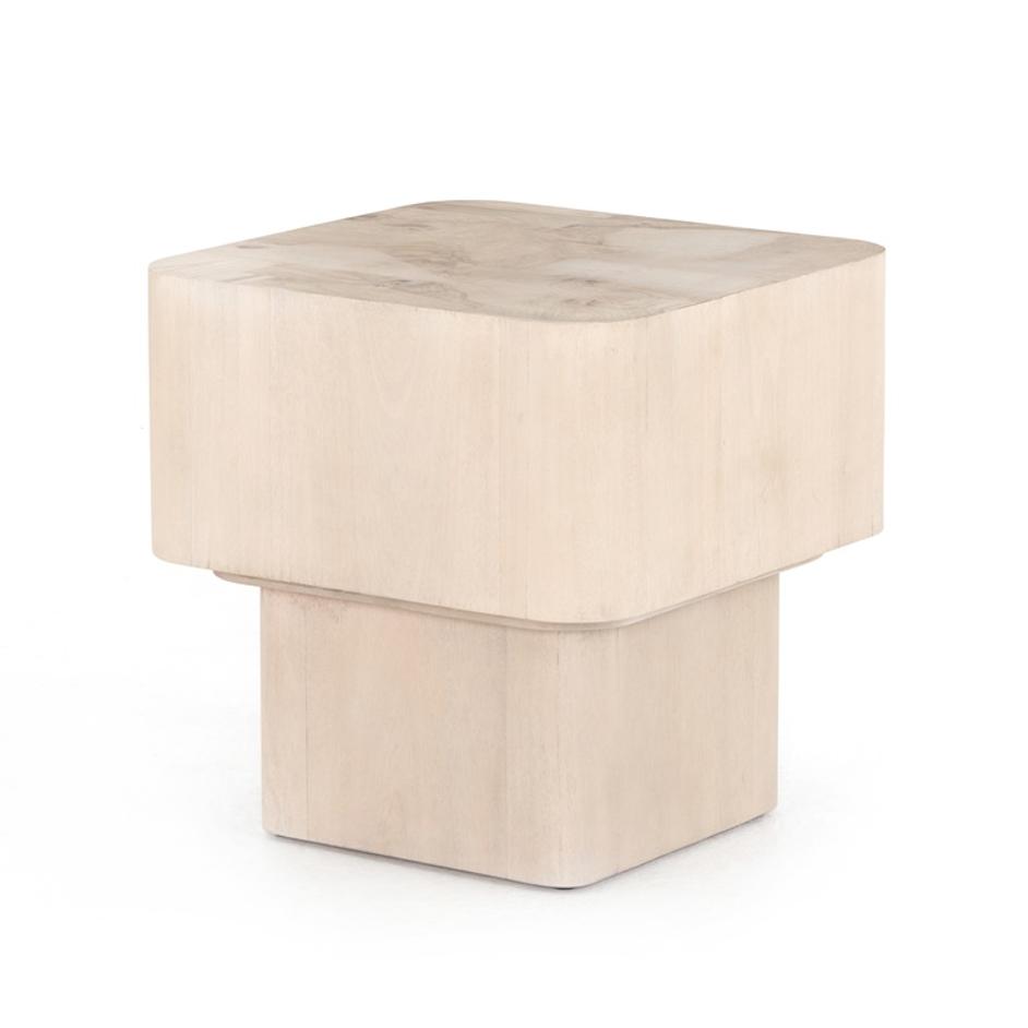 Blanco End Table In Bleached Burl by FOUR HANDS