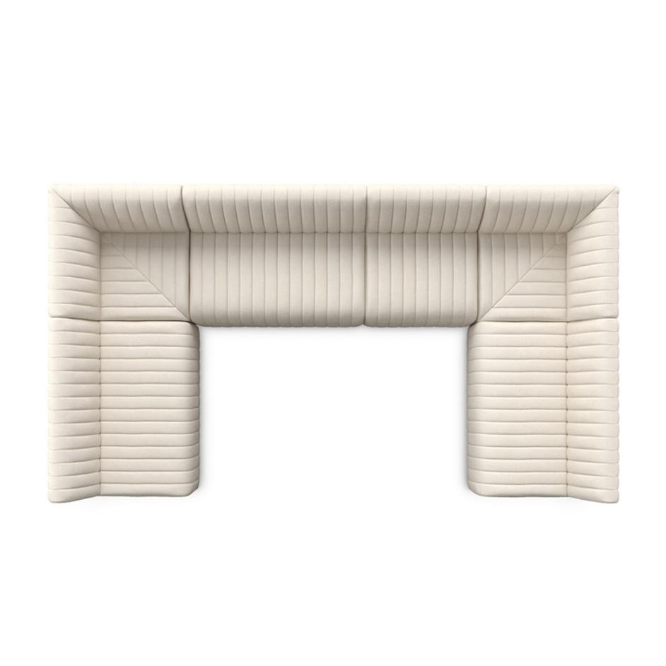Augustine Dining Banquette, U Shape - Capri Oatmeal by Four Hands
