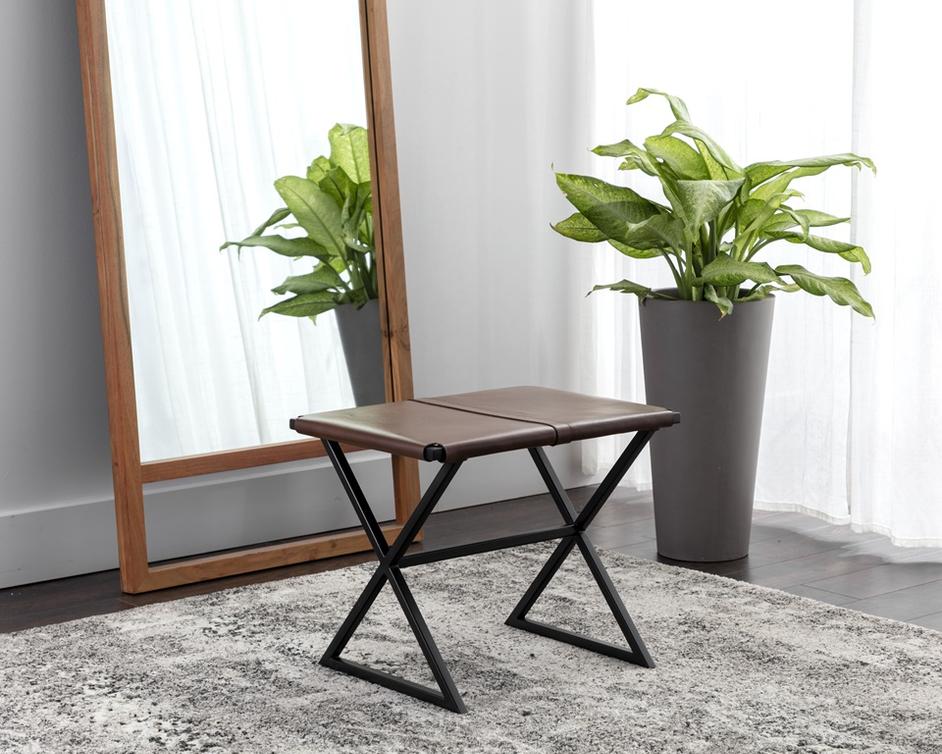 ELON STOOL - VINTAGE COGNAC LEATHER by Sunpan