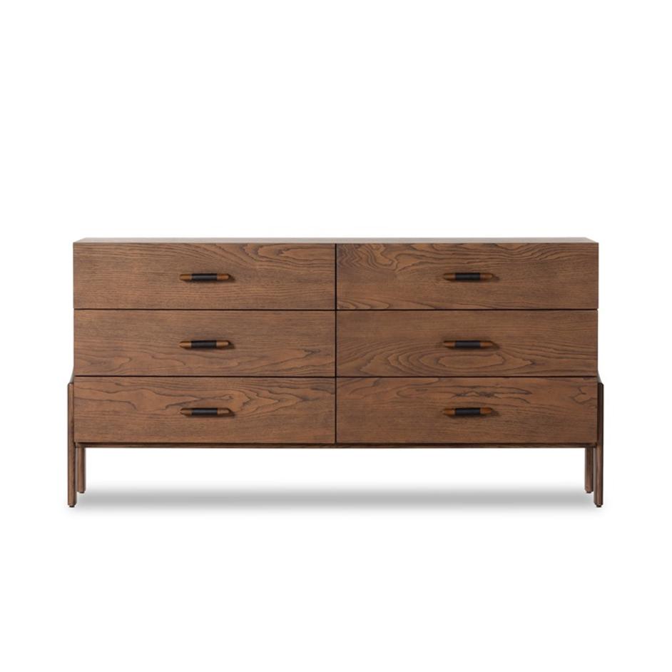 Halston 6 Drawer Dresser In Terra Brown Ash by FOUR HANDS
