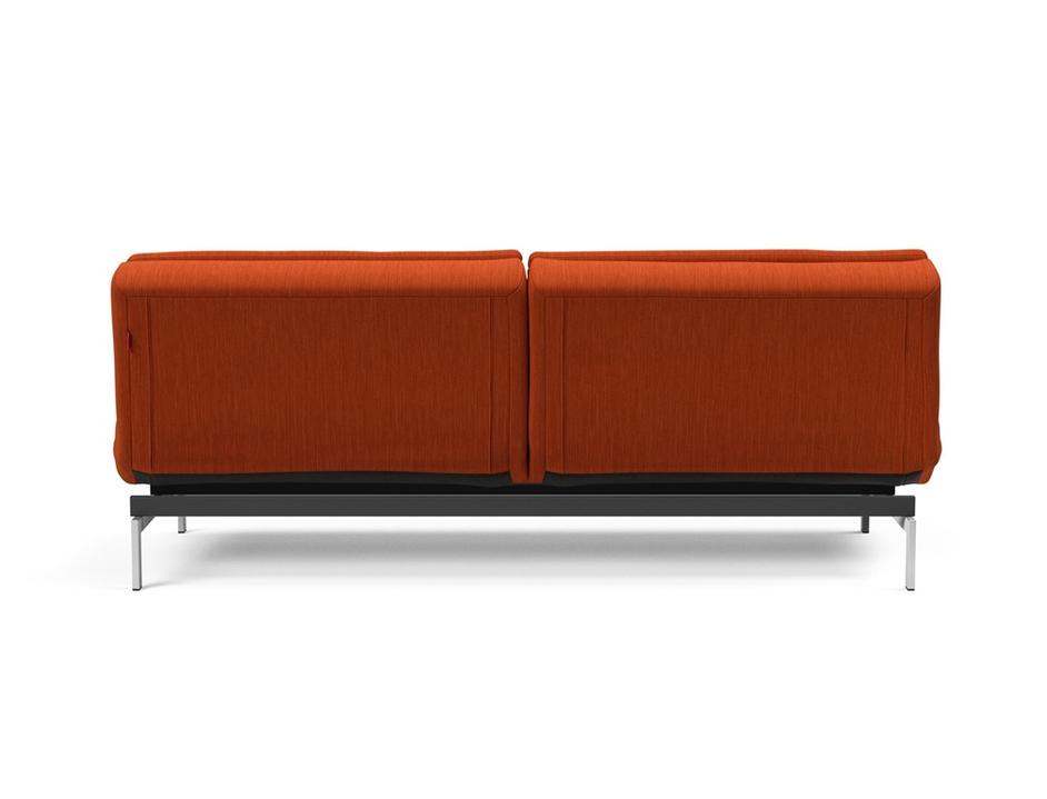 DUBLEXO SLEEPER SOFA in ELEGANCE PAPRIKA FABRIC WITH Stainless Steel LEGS 506 by INNOVATION USA