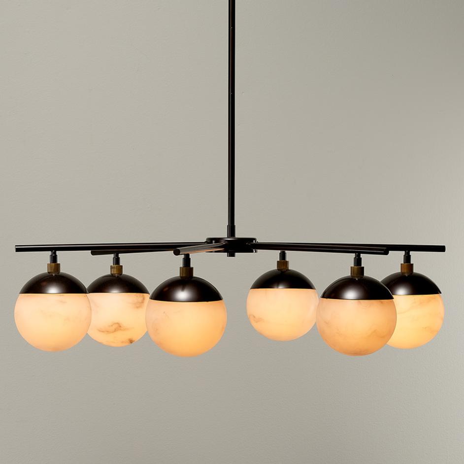 Metro Faux Alabaster 6-Light Chandelier by Jamie Young