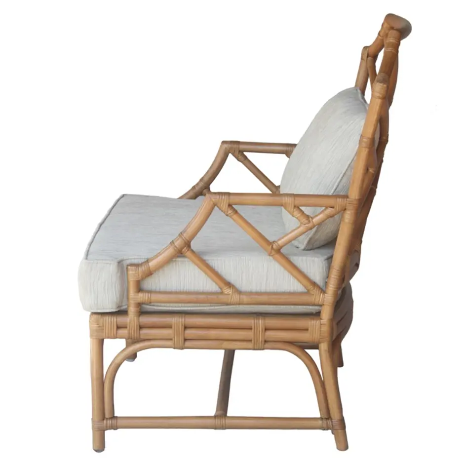 Kara Rattan Accent Arm Chair In Canary Brown  by New Pacific Direct