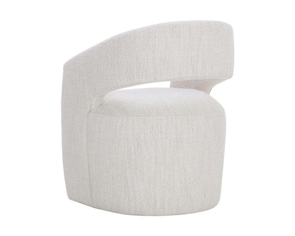 LLORET WHEELED DINING ARMCHAIR - MERINO PEARL by Sunpan
