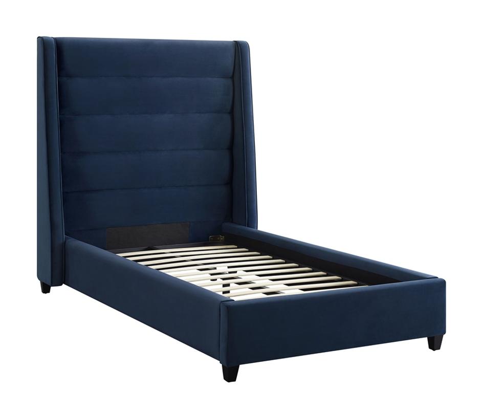 Koah Navy Velvet Bed in Twin by tov furniture