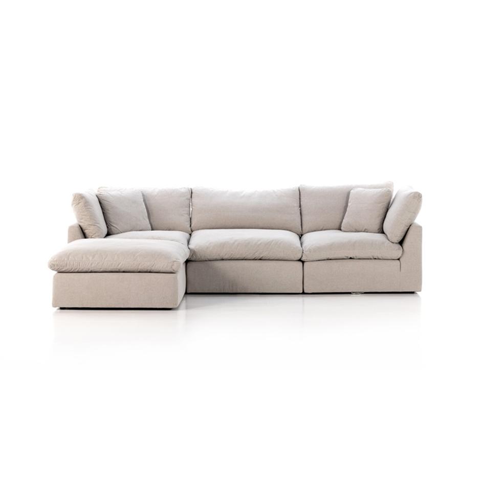 Stevie 3Pc Laf Sec Sofa W/Ottoman In Flannl by FOUR HANDS