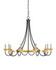 Hanlon Chandelier In Washed Black & Contemporary Gold Leaf by Currey & Company