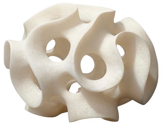 Ribbon Resin Decorative Sphere, White by Jamie Young