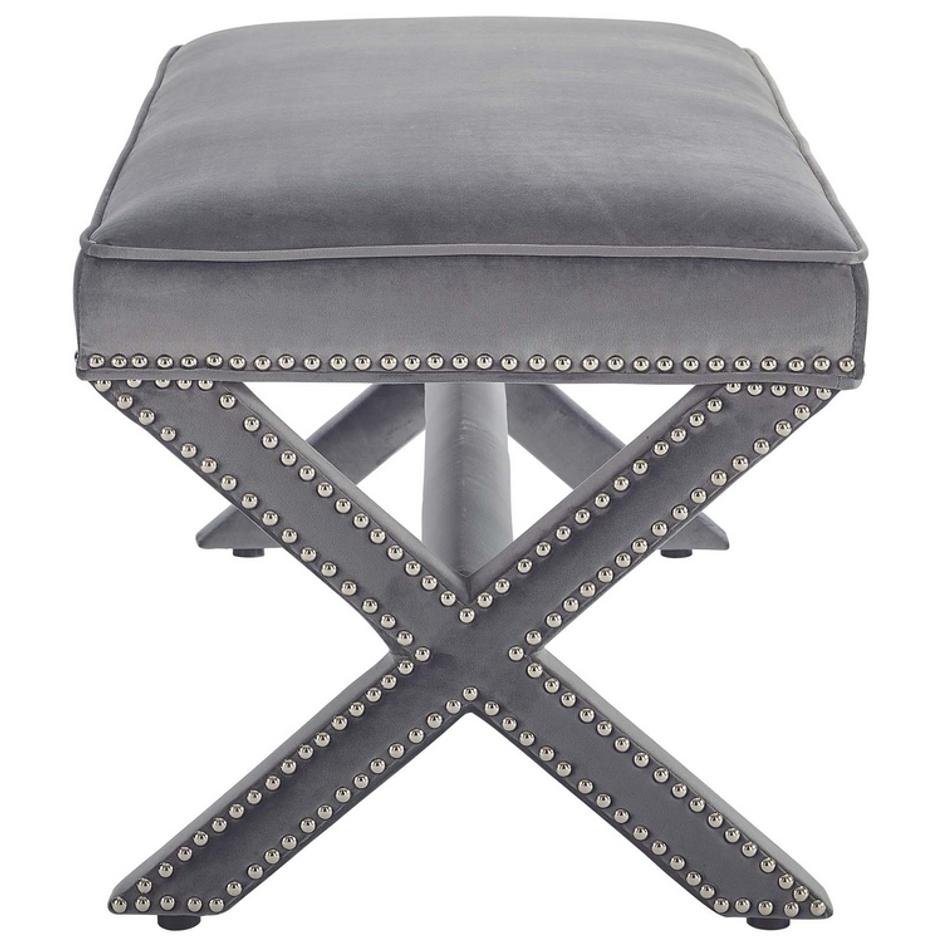 Espey Performance Velvet Bench In Gray by Modway Furniture