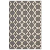 Selena Moroccan Trellis 8X10 Indoor And Outdoor Area Rug In Gray And Beige by Modway Furniture