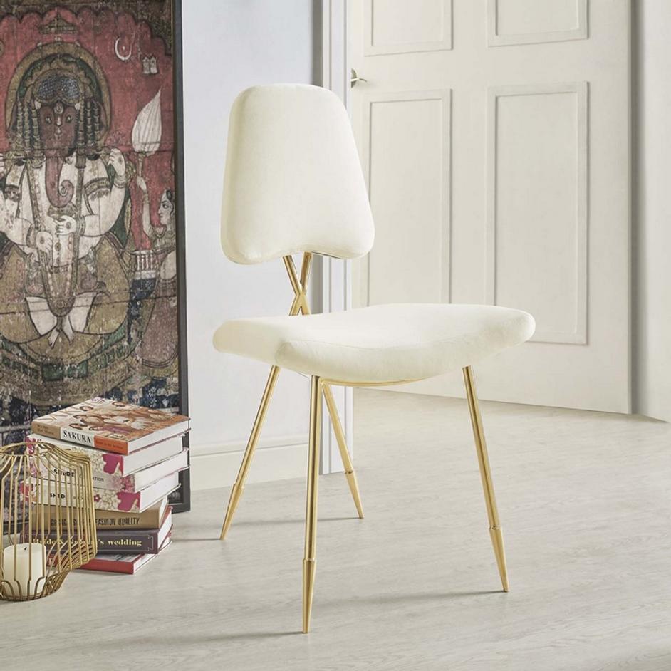 Snyder Performance Velvet Dining Side Chair In Ivory by Modway Furniture