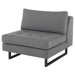 Janis Seat Armless Sofa In Shale Grey Fabric And Black Metal by Nuevo Living