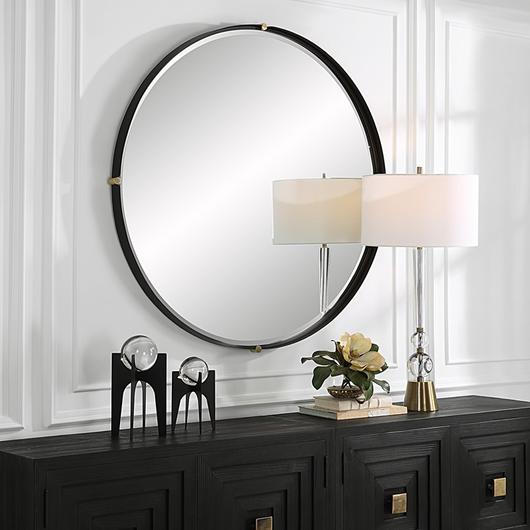 Bonded Round Black Mirror by Uttermost