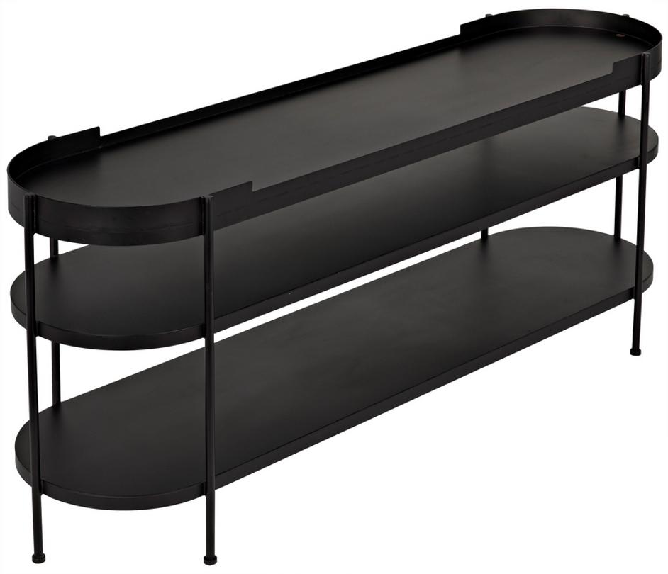 Cassio Console in Matte Black Industrial Steel by Noir Furniture
