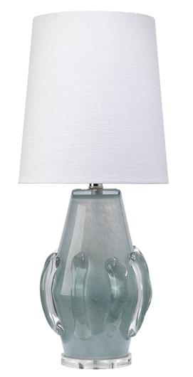 Talon Glass Table Lamp with Linen Shade by Jamie Young