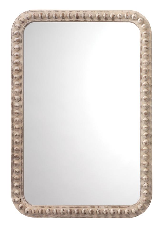 Rectangle Audrey Wall Mirror, White Washed Wood by Jamie Young