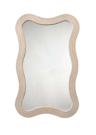 Deli Wavy Bamboo Wall Mirror, Cream by Jamie Young