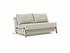 CUBED FULL SOFA BED in MIXED DANCE NATURAL FABRIC WITH Chrome legs 527 by INNOVATION USA