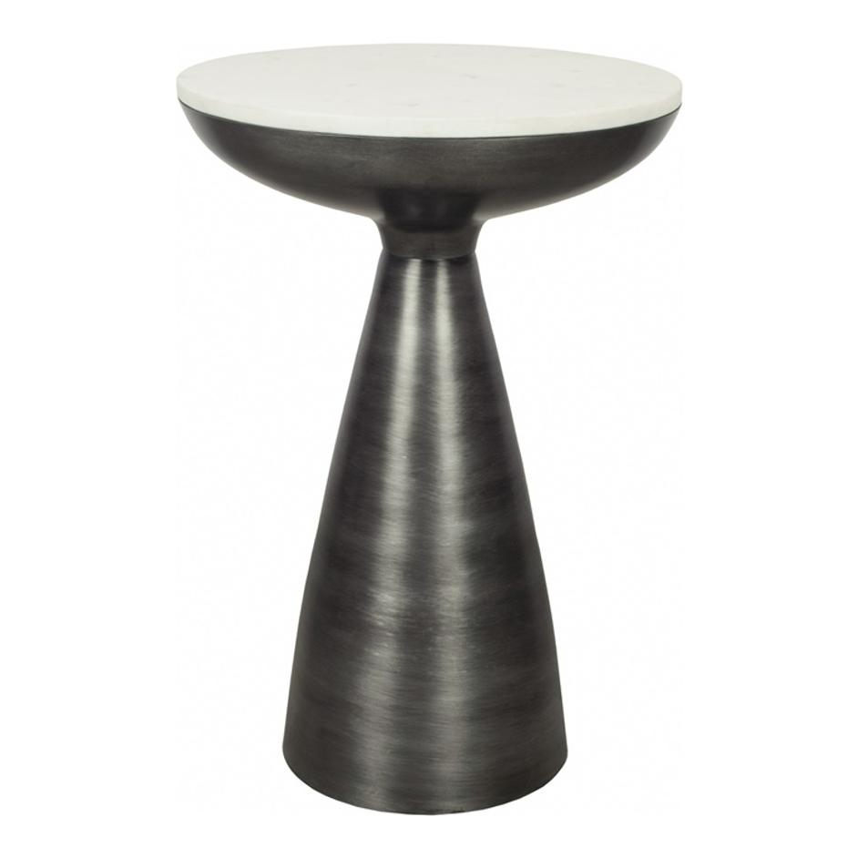 FONT SIDE TABLE WHITE MARBLE by Moes Home