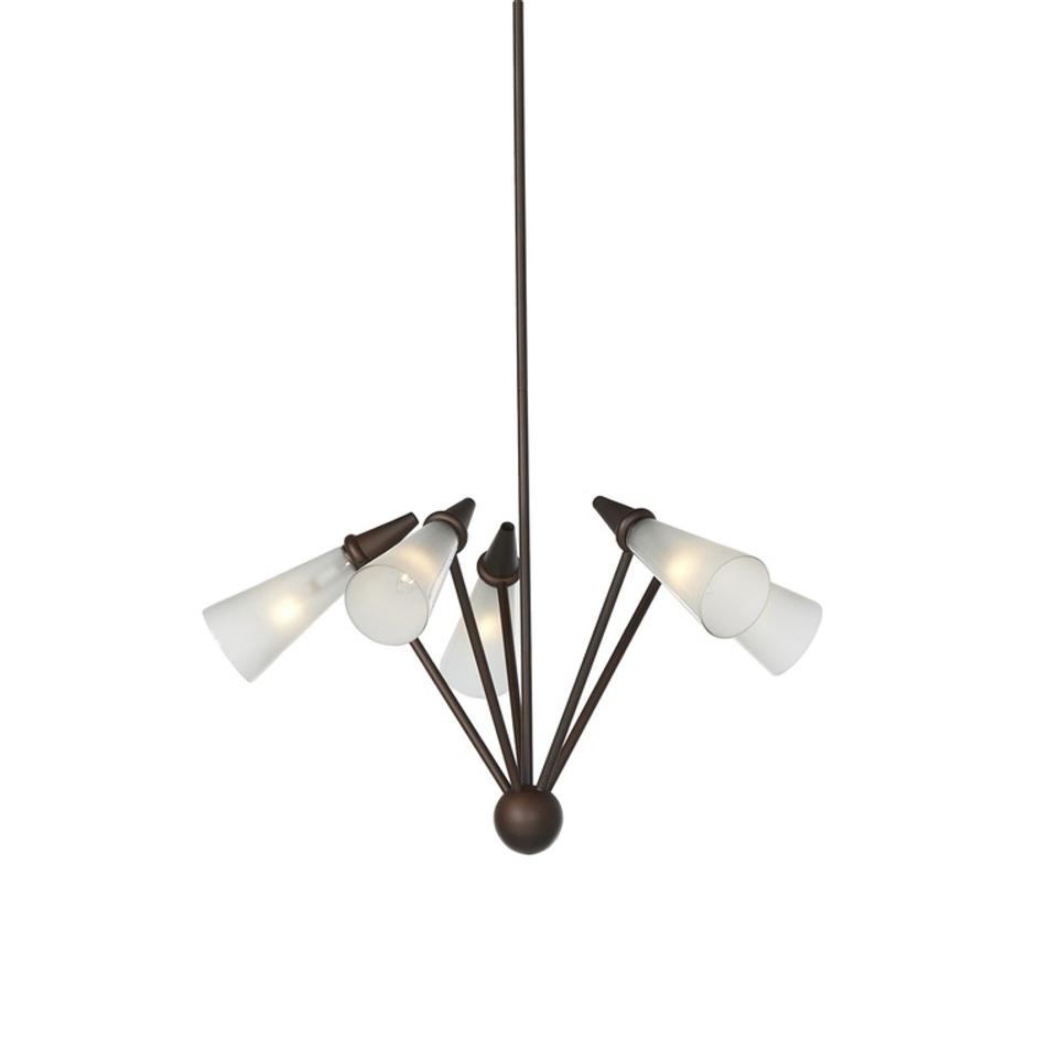 Ludwig Chandelier In Rust-Frosted Glass-Black Cord by Four Hands