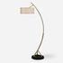 Vardar Curved Brass Floor Lamp by Uttermost