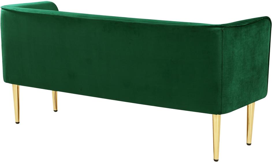 Tim Bench In Green Velvet by Meridian Furniture