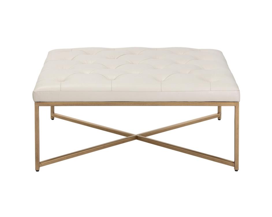 Endall Ottoman - Square - Vintage Vanilla by Sunpan