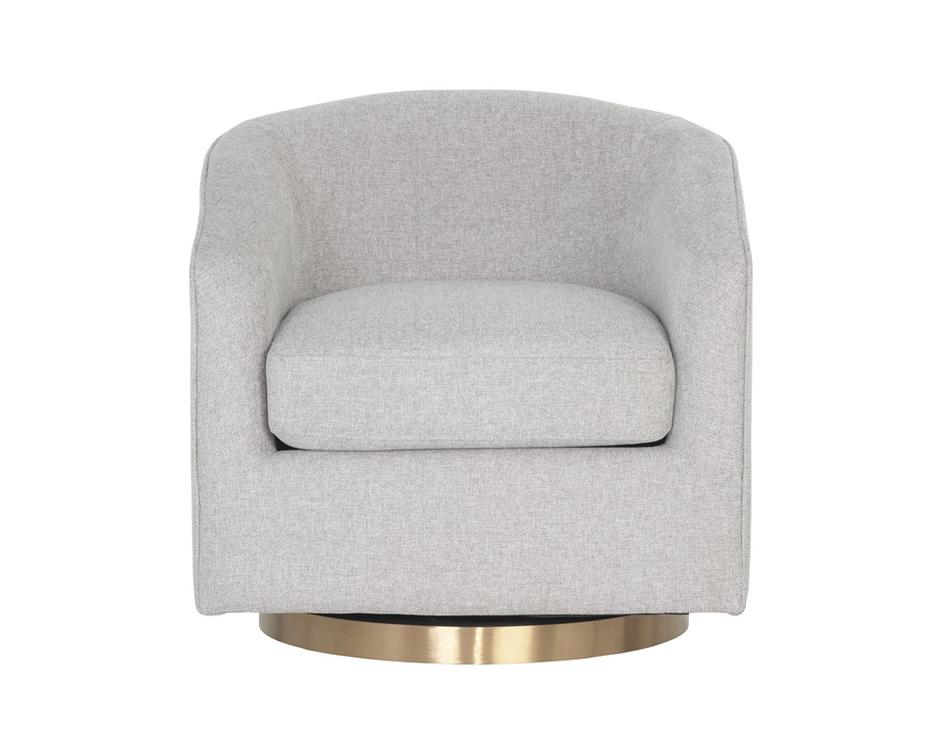 Hazel Swivel Lounge Chair - Belfast Heather Grey by Sunpan