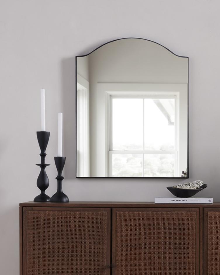 Jacques Small Mirror In Gunmetal by FOUR HANDS